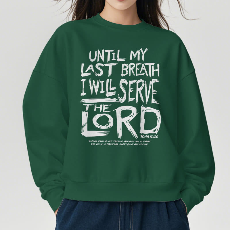 Sweat-shirt en polyester doublé polaire « Je servirai le Seigneur » style Christianartworkshop - image 22