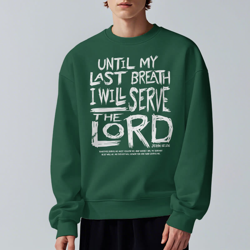 Sweat-shirt en polyester doublé polaire « Je servirai le Seigneur » style Christianartworkshop - image 23