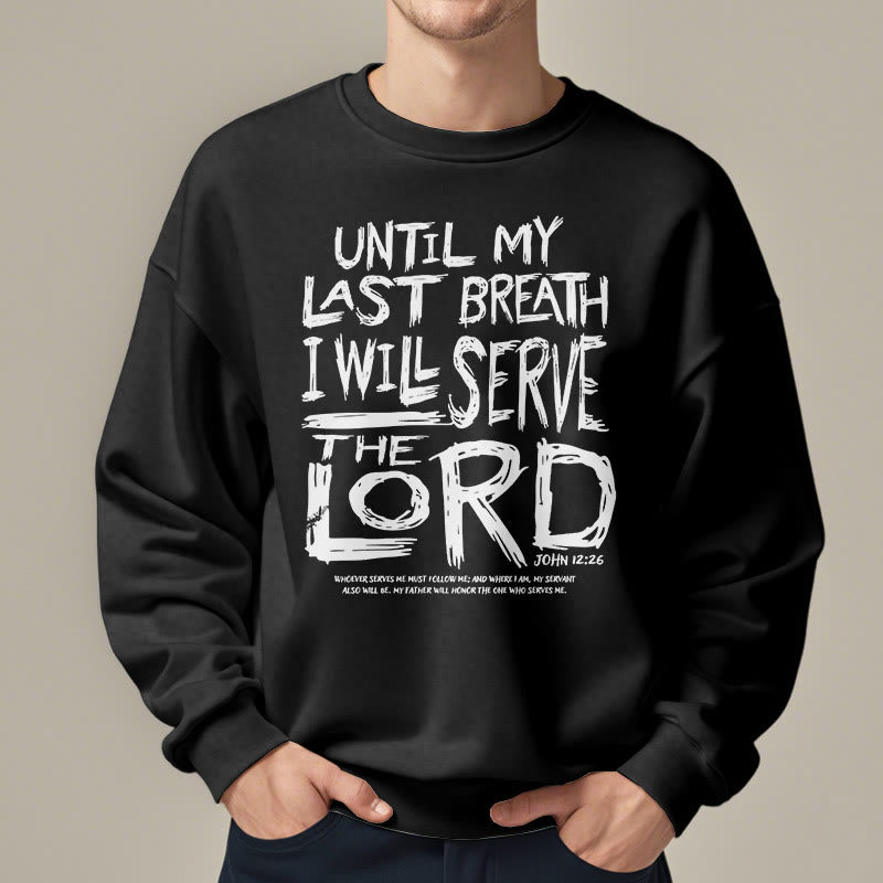 Sweat-shirt en polyester doublé polaire « Je servirai le Seigneur » style Christianartworkshop - image 8