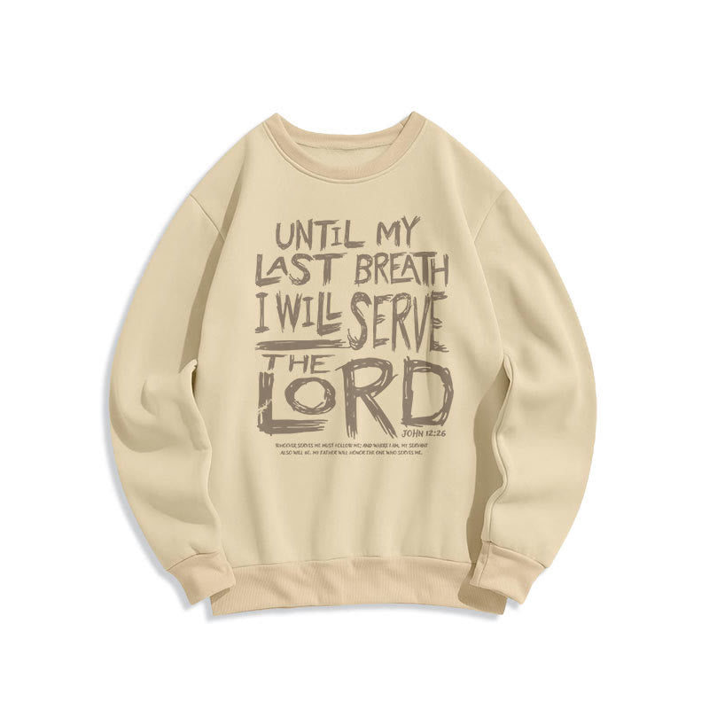 Sweat-shirt en polyester doublé polaire « Je servirai le Seigneur » style Christianartworkshop - Beige - 2XL - image 10