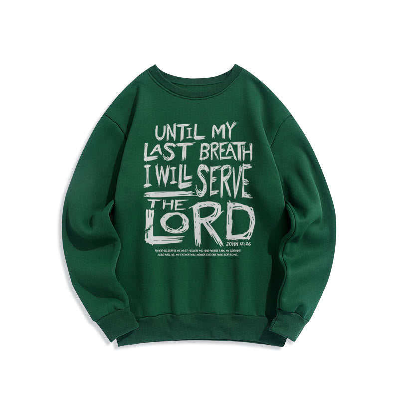 Sweat-shirt en polyester doublé polaire « Je servirai le Seigneur » style Christianartworkshop - Vert - 2XL - image 20