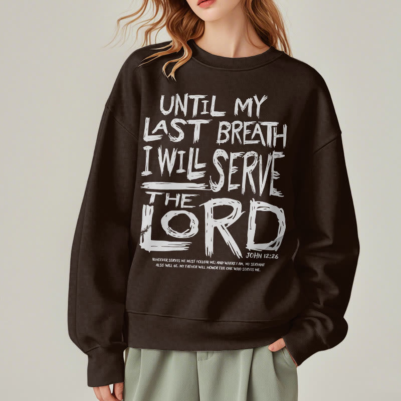 Sweat-shirt en polyester doublé polaire « Je servirai le Seigneur » style Christianartworkshop - image 18