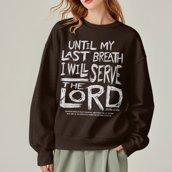 Sweat-shirt en polyester doublé polaire « Je servirai le Seigneur » style Christianartworkshop - image 18