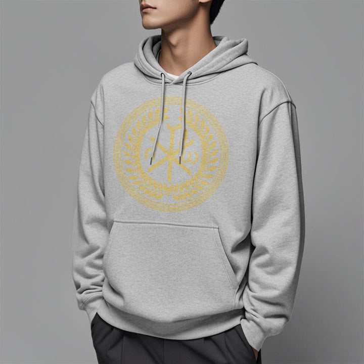 Sweat à capuche en polyester doublé polaire, style classique, orné de l'emblème sacré Chi-rho et d'une couronne de laurier, signé Christianartworkshop - image 33