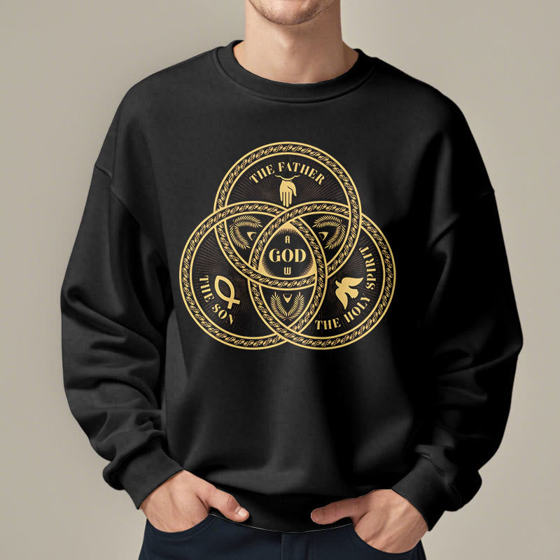 Sweat-shirt en polyester doublé polaire style classique « Sainte Trinité » de Christianartworkshop - image 2