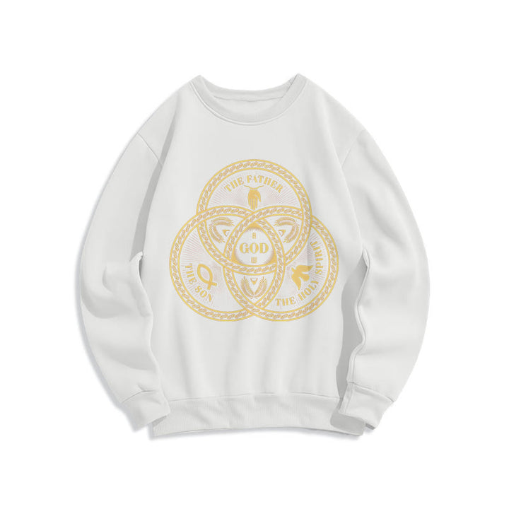Sweat-shirt en polyester doublé polaire style classique « Sainte Trinité » de Christianartworkshop - Blanc - 2XL - image 5