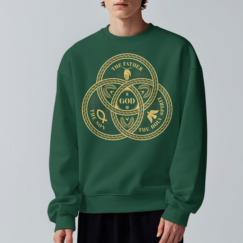 Sweat-shirt en polyester doublé polaire style classique « Sainte Trinité » de Christianartworkshop - image 23