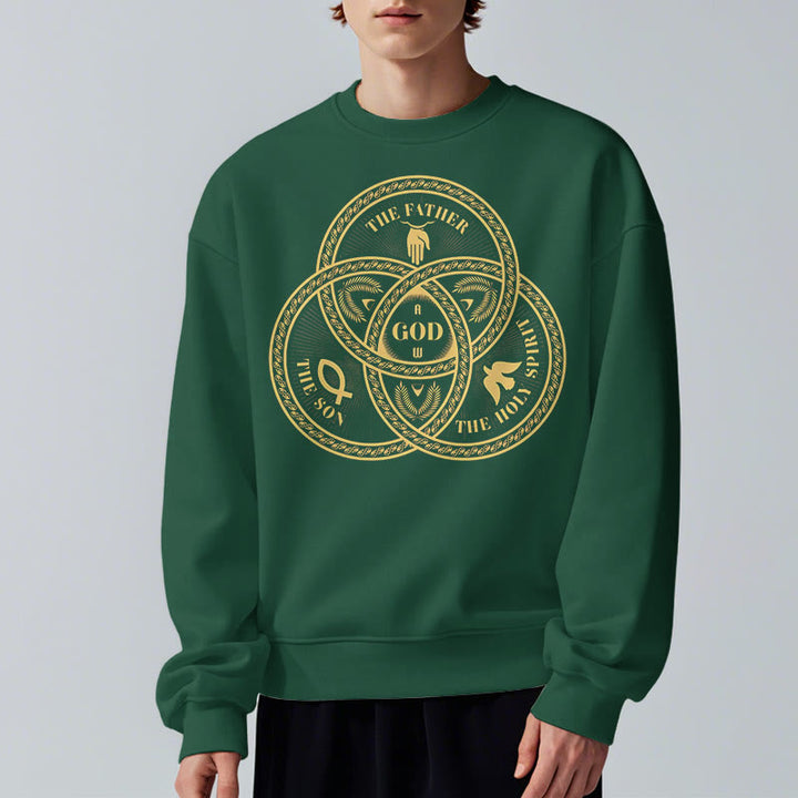 Sweat-shirt en polyester doublé polaire style classique « Sainte Trinité » de Christianartworkshop - image 23