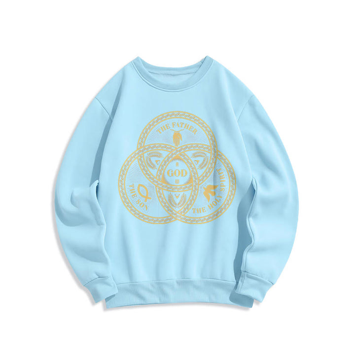 Sweat-shirt en polyester doublé polaire style classique « Sainte Trinité » de Christianartworkshop - Bleu - 2XL - image 25