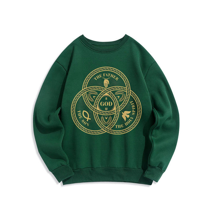 Sweat-shirt en polyester doublé polaire style classique « Sainte Trinité » de Christianartworkshop - Vert - 2XL - image 20
