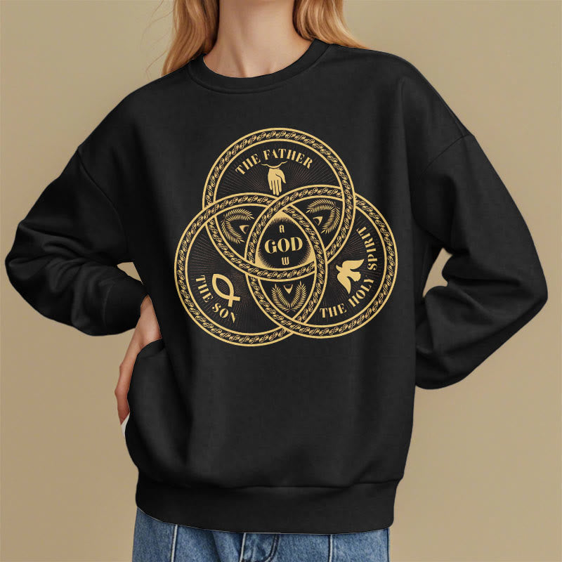 Sweat-shirt en polyester doublé polaire style classique « Sainte Trinité » de Christianartworkshop - image 1