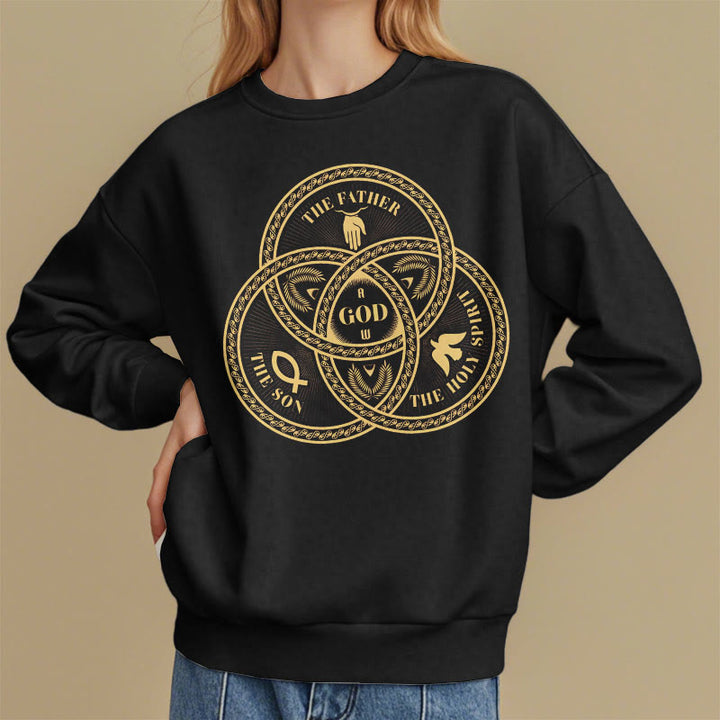 Sweat-shirt en polyester doublé polaire style classique « Sainte Trinité » de Christianartworkshop - image 1