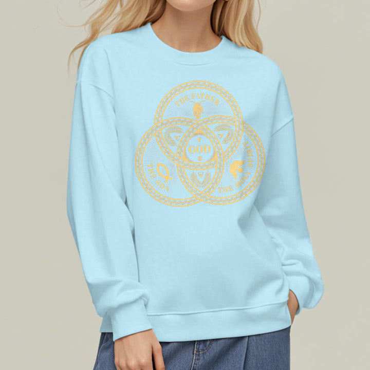 Sweat-shirt en polyester doublé polaire style classique « Sainte Trinité » de Christianartworkshop - image 27
