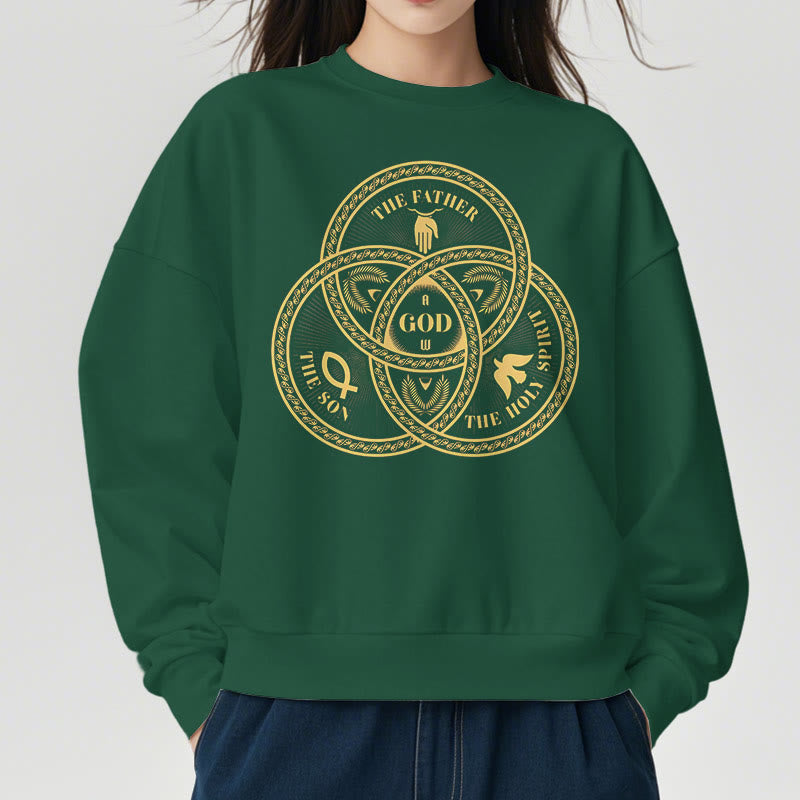 Sweat-shirt en polyester doublé polaire style classique « Sainte Trinité » de Christianartworkshop - image 22