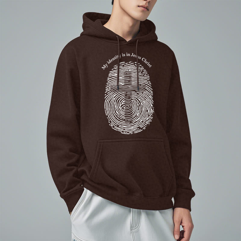 Christianartworkshop Sweat à capuche en polyester doublé polaire style classique « Mon identité est en Jésus-Christ » - image 17