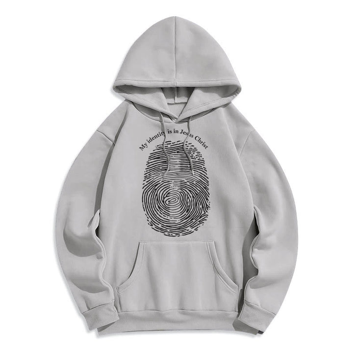 Christianartworkshop Sweat à capuche en polyester doublé polaire style classique « Mon identité est en Jésus-Christ » - Gris - 2XL - image 30