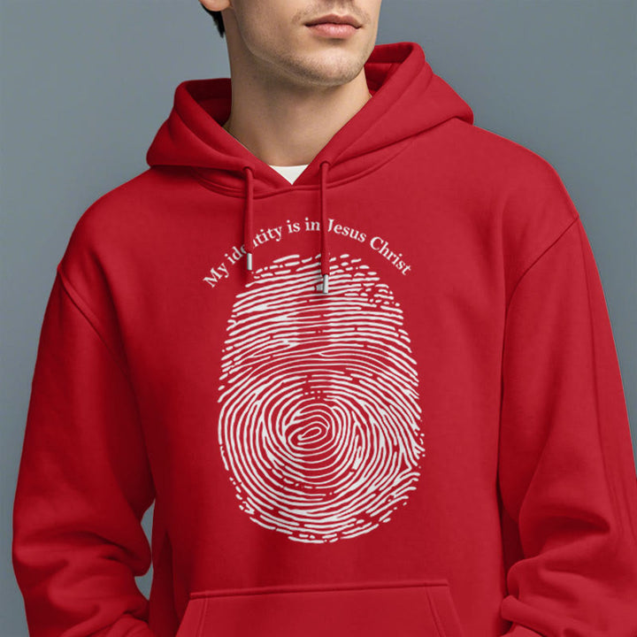 Christianartworkshop Sweat à capuche en polyester doublé polaire style classique « Mon identité est en Jésus-Christ » - image 38