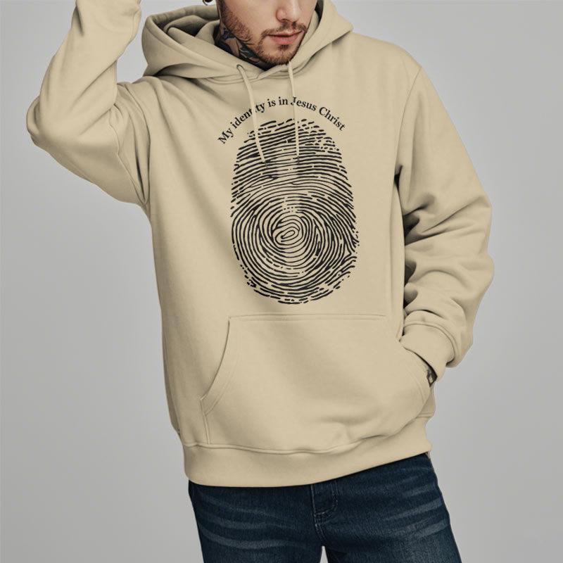 Christianartworkshop Sweat à capuche en polyester doublé polaire style classique « Mon identité est en Jésus-Christ » - image 13
