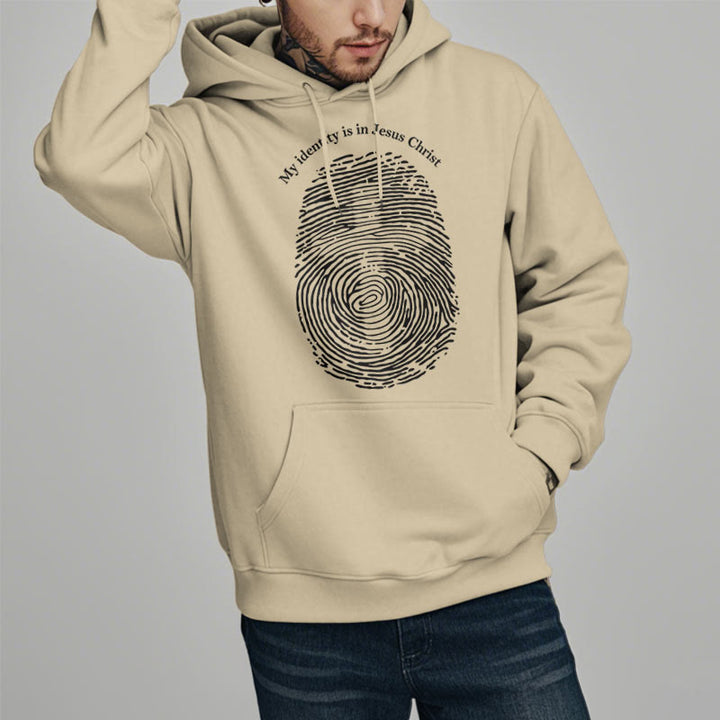 Christianartworkshop Sweat à capuche en polyester doublé polaire style classique « Mon identité est en Jésus-Christ » - image 13