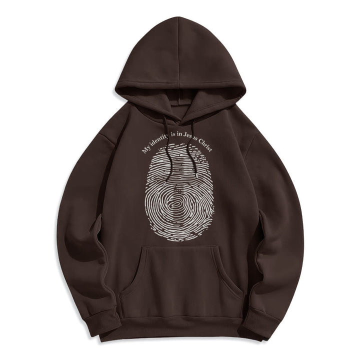 Christianartworkshop Sweat à capuche en polyester doublé polaire style classique « Mon identité est en Jésus-Christ » - Brun - 2XL - image 15