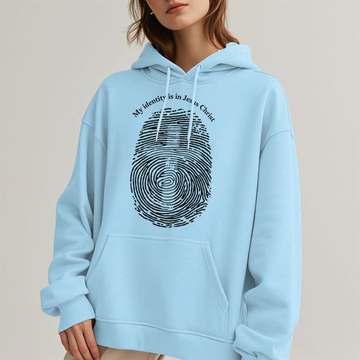 Christianartworkshop Sweat à capuche en polyester doublé polaire style classique « Mon identité est en Jésus-Christ » - image 27