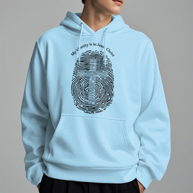 Christianartworkshop Sweat à capuche en polyester doublé polaire style classique « Mon identité est en Jésus-Christ » - image 28