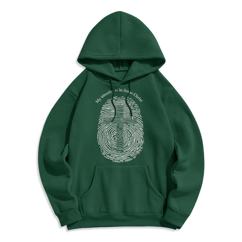 Christianartworkshop Sweat à capuche en polyester doublé polaire style classique « Mon identité est en Jésus-Christ » - Vert - 2XL - image 20