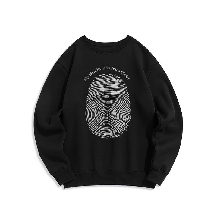 Sweat-shirt Christianartworkshop Classic Style « Mon identité est en Jésus-Christ » en polyester doublé polaire - Noir - 2XL - image 5