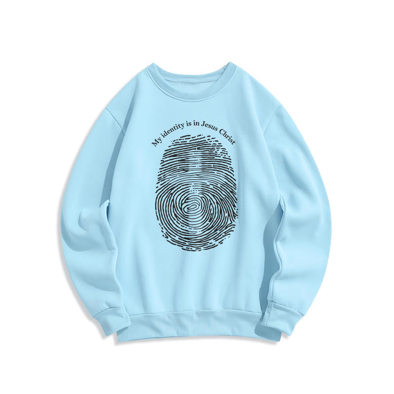 Sweat-shirt Christianartworkshop Classic Style « Mon identité est en Jésus-Christ » en polyester doublé polaire - Bleu - 2XL - image 25