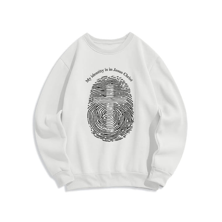 Sweat-shirt Christianartworkshop Classic Style « Mon identité est en Jésus-Christ » en polyester doublé polaire - Blanc - 2XL - image 0