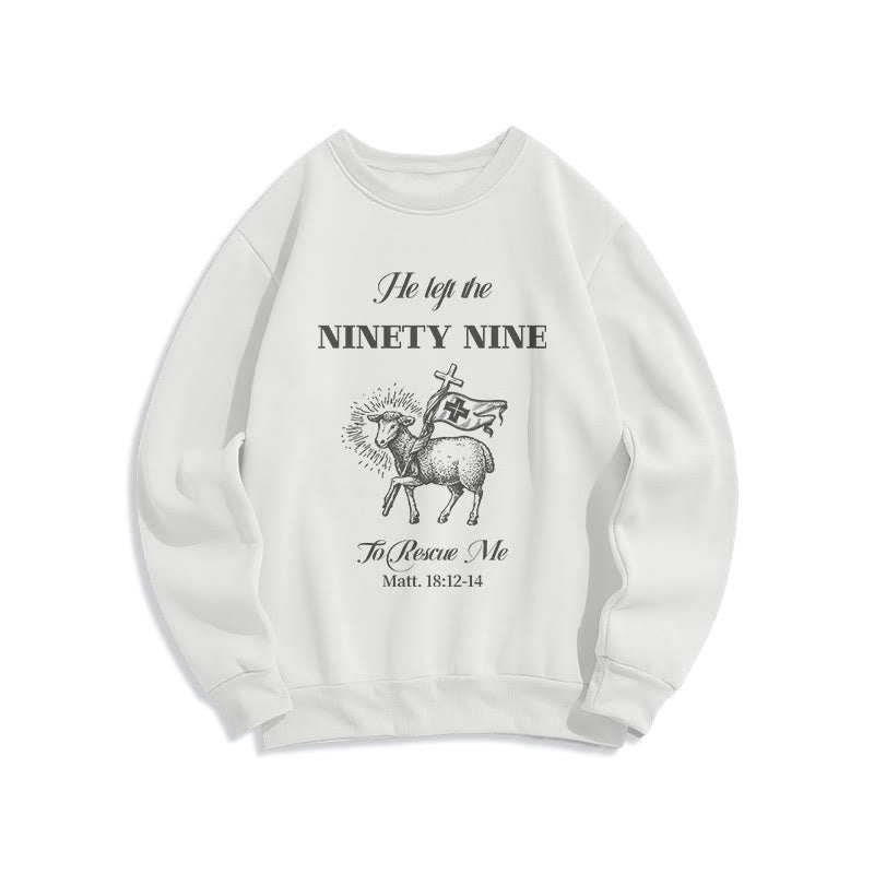 Sweat-shirt en polyester doublé polaire « Il a quitté les 99 » de Christianartworkshop - Blanc - 2XL - image 0