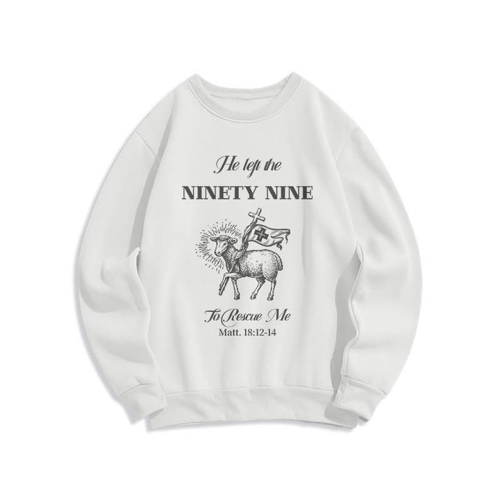 Sweat-shirt en polyester doublé polaire « Il a quitté les 99 » de Christianartworkshop - Blanc - 2XL - image 0
