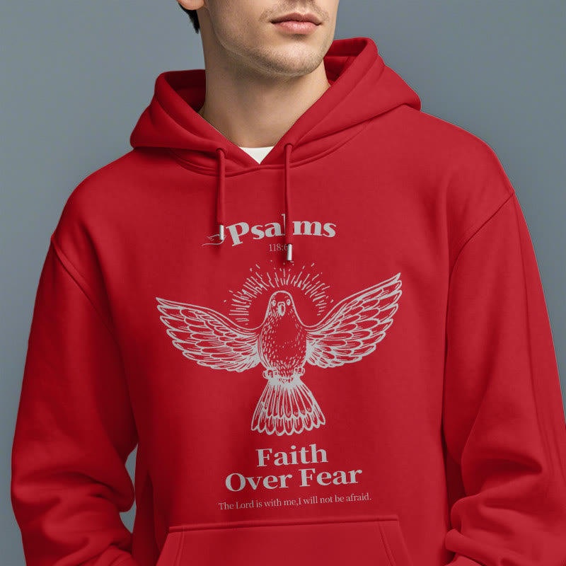 Sweat à capuche en polyester doublé polaire avec citation classique « La foi plutôt que la peur » de Christianartworkshop - image 38