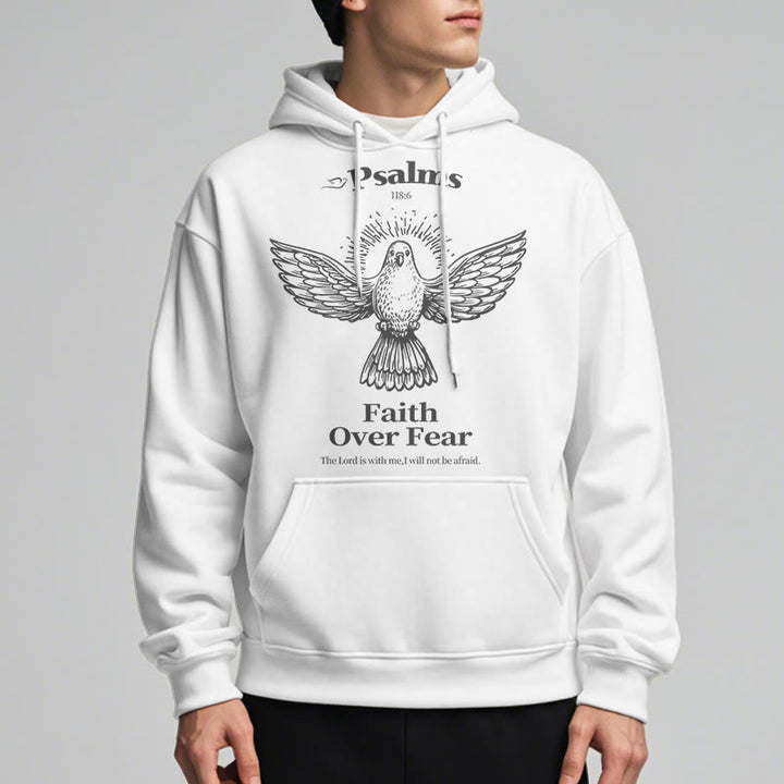 Sweat à capuche en polyester doublé polaire avec citation classique « La foi plutôt que la peur » de Christianartworkshop - image 13