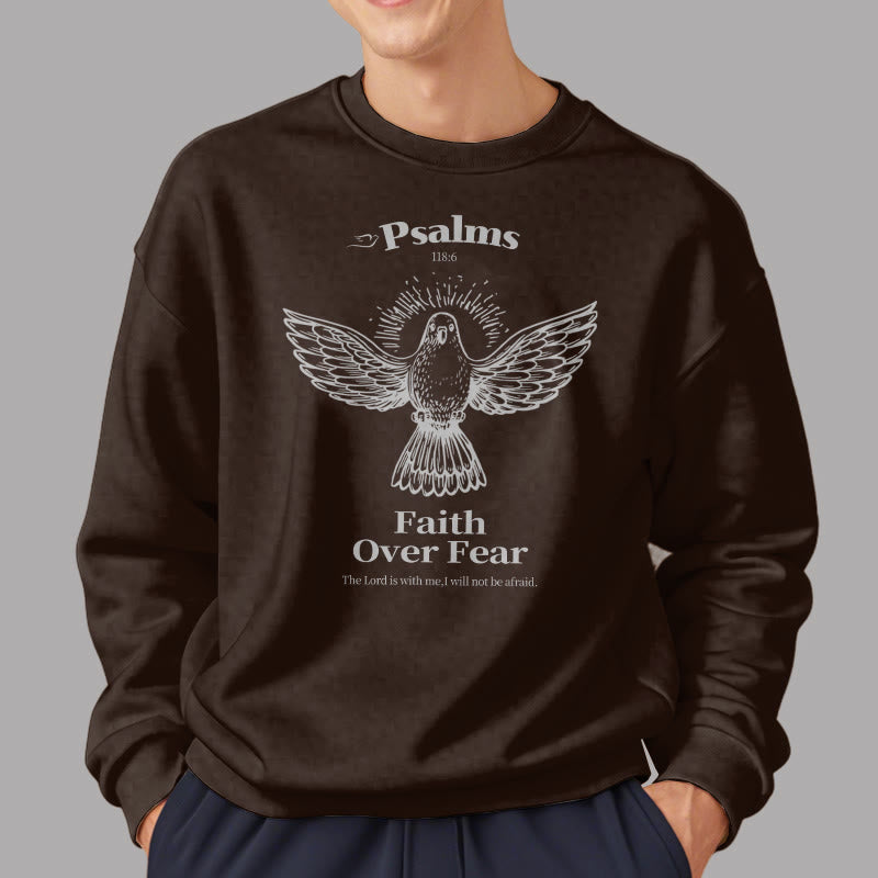 Sweat-shirt en polyester doublé polaire avec citation classique « La foi plutôt que la peur » de Christianartworkshop - image 22