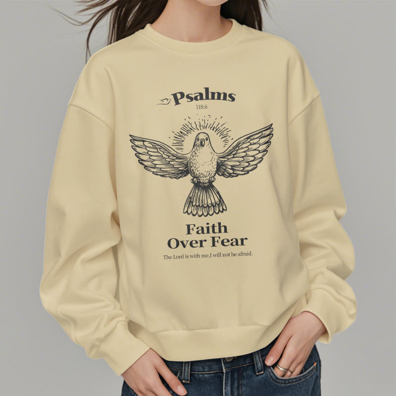 Sweat-shirt en polyester doublé polaire avec citation classique « La foi plutôt que la peur » de Christianartworkshop - image 18