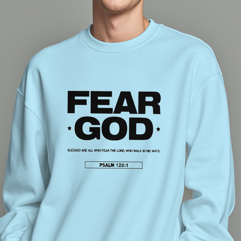 Sweat-shirt en polyester doublé polaire avec citation classique « Craindre Dieu, Foi, Béni » de Christianartworkshop - image 28
