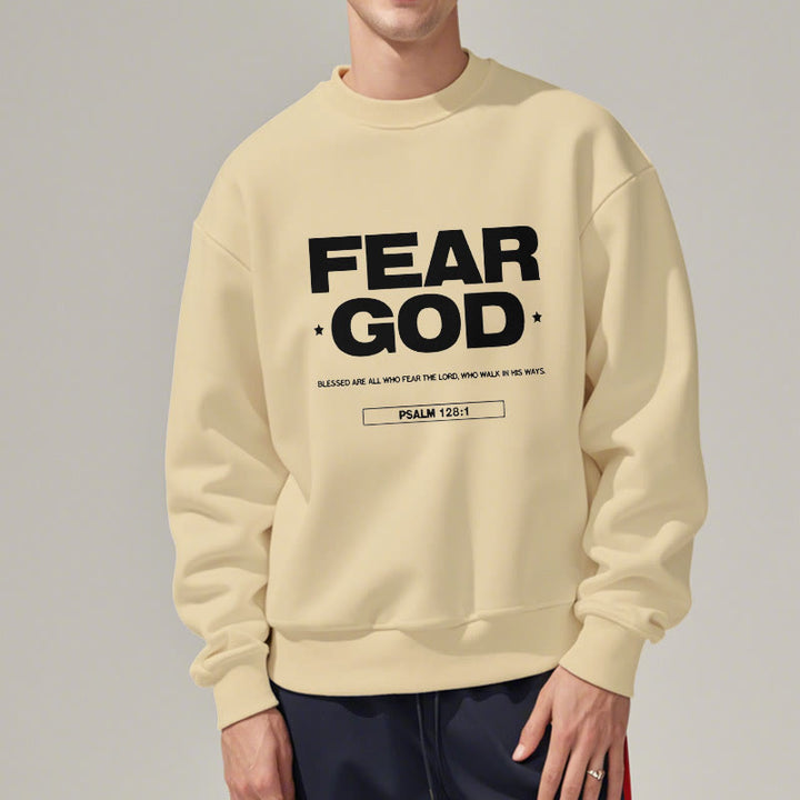 Sweat-shirt en polyester doublé polaire avec citation classique « Craindre Dieu, Foi, Béni » de Christianartworkshop - image 13