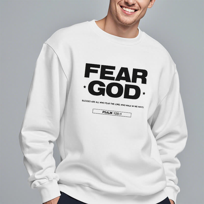 Sweat-shirt en polyester doublé polaire avec citation classique « Craindre Dieu, Foi, Béni » de Christianartworkshop - image 8