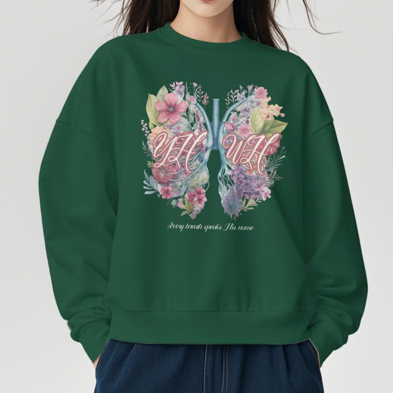 Sweat-shirt en polyester doublé polaire « Chaque souffle prononce son nom » de Christianartworkshop, style coloré - image 23