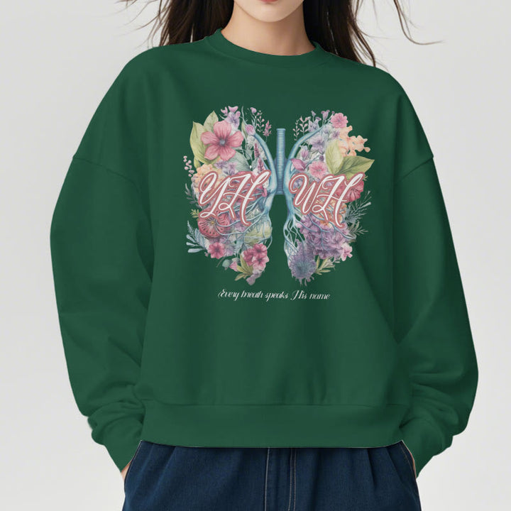 Sweat-shirt en polyester doublé polaire « Chaque souffle prononce son nom » de Christianartworkshop, style coloré - image 23