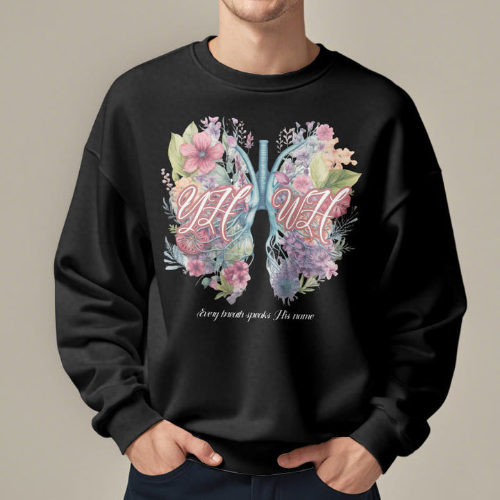 Sweat-shirt en polyester doublé polaire « Chaque souffle prononce son nom » de Christianartworkshop, style coloré - image 7