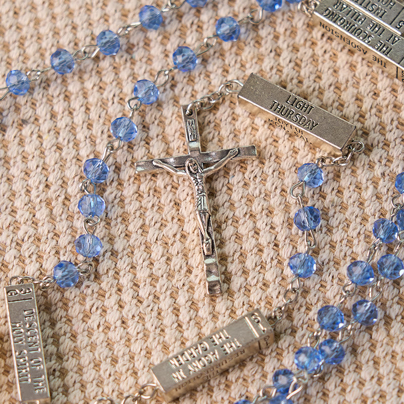 Christianartworkshop Barre Mystère Gravée du Rosaire des Mystères - Bleu - image 1