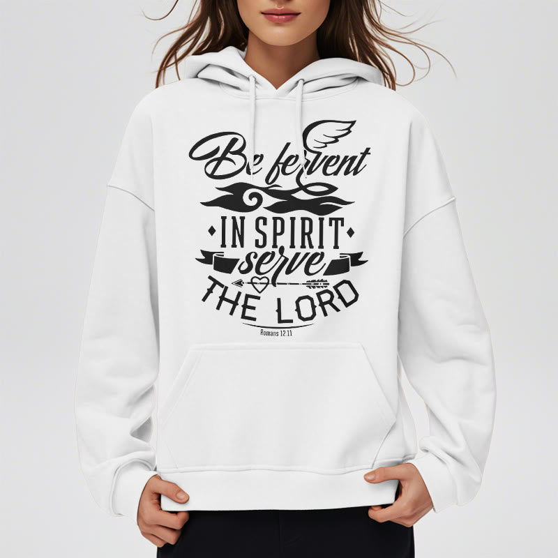 Christianartworkshop Sweat à capuche en polyester doublé polaire style moderne « Soyez fervent dans l'esprit » - image 2