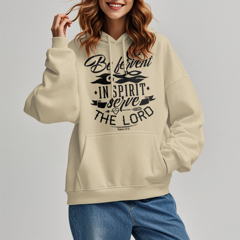 Christianartworkshop Sweat à capuche en polyester doublé polaire style moderne « Soyez fervent dans l'esprit » - image 12