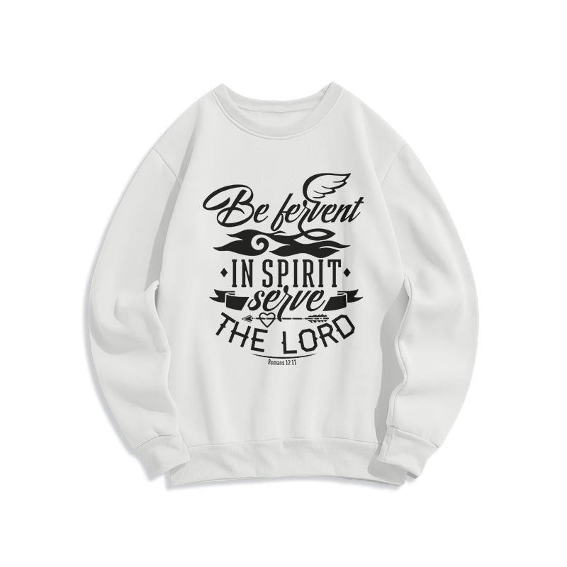 Christianartworkshop Style moderne Soyez fervent dans l'esprit Sweat-shirt en polyester doublé polaire - Blanc - 2XL - image 0