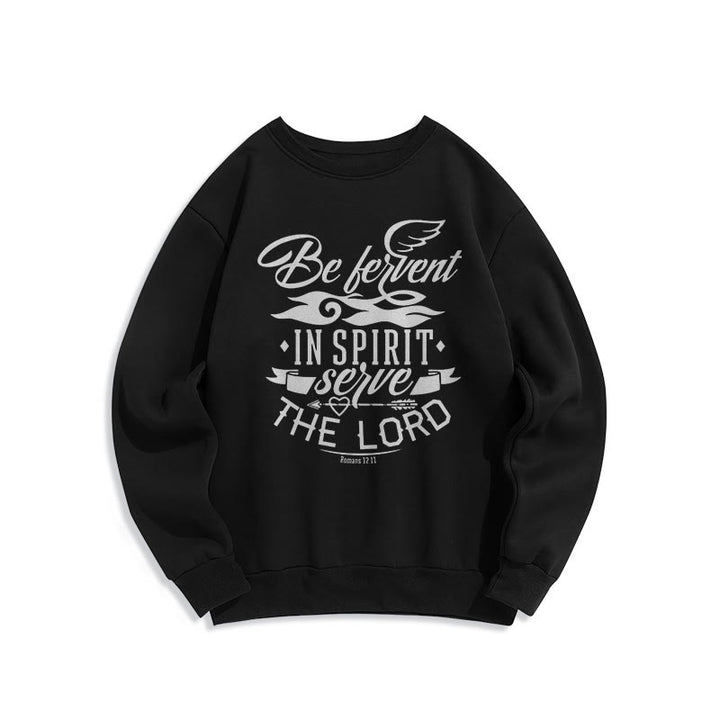Christianartworkshop Style moderne Soyez fervent dans l'esprit Sweat-shirt en polyester doublé polaire - Noir - 2XL - image 5