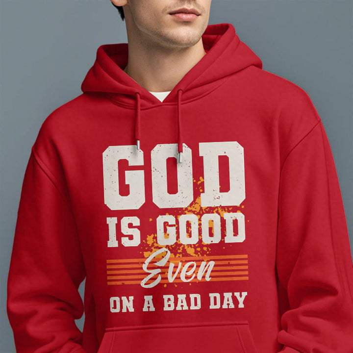 Sweat à capuche en polyester doublé polaire style classique « Dieu est bon même les mauvais jours » de Christianartworkshop - image 38