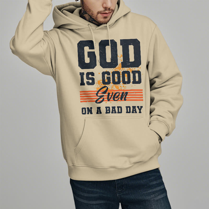 Sweat à capuche en polyester doublé polaire style classique « Dieu est bon même les mauvais jours » de Christianartworkshop - image 12