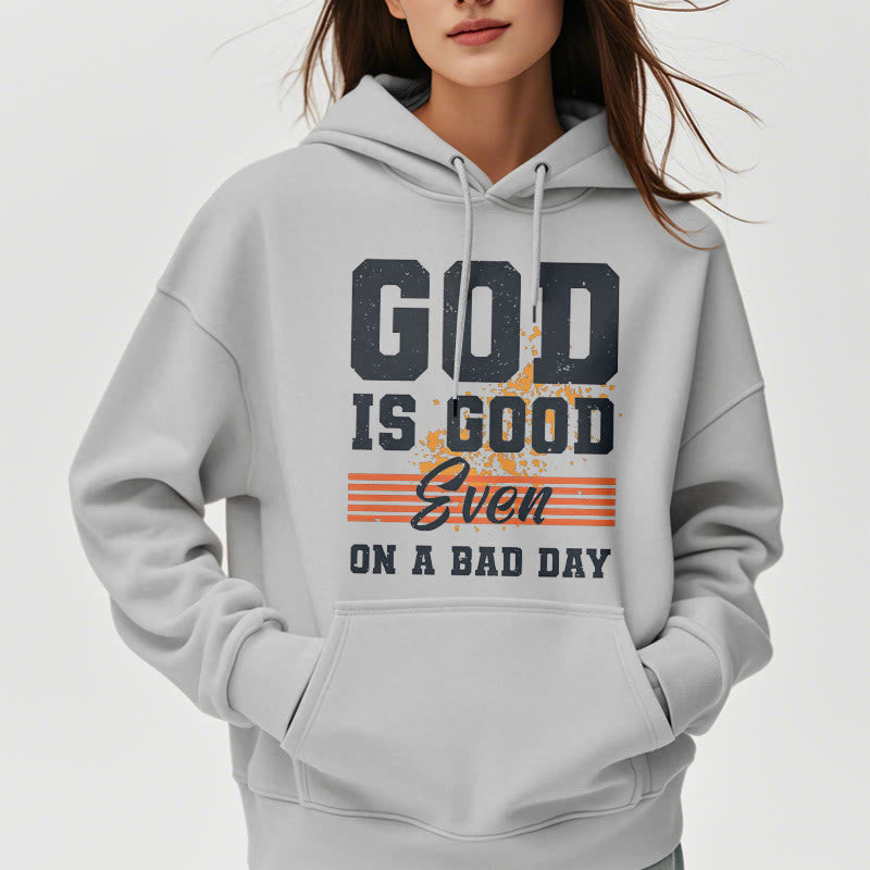 Sweat à capuche en polyester doublé polaire style classique « Dieu est bon même les mauvais jours » de Christianartworkshop - image 32